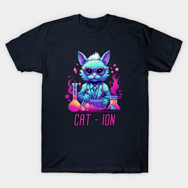 Chemist cat, cation, chemistry, laboratory, kitty in lab, gift present ideas T-Shirt by Pattyld